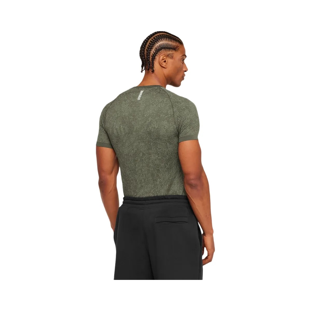 Gymshark Geo Seamless Grid T-Shirt "Strength Green Haze Green" - HypeFly India View 2