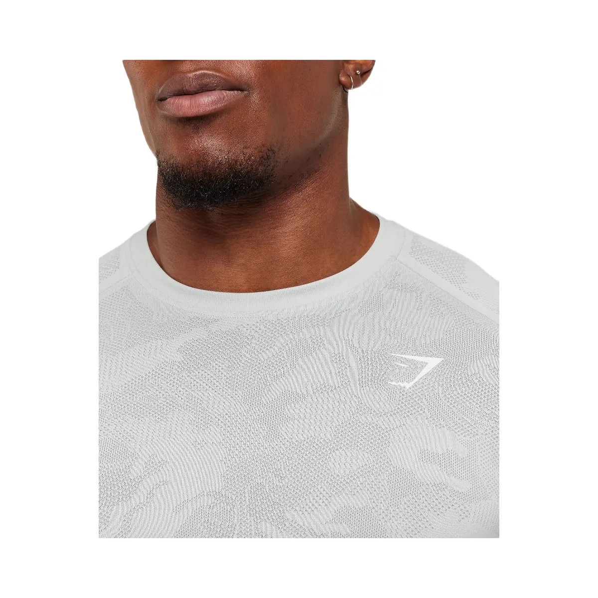 Gymshark Geo Seamless Long Sleeve T-Shirt "Light Grey Smokey Grey" - HypeFly India View 5