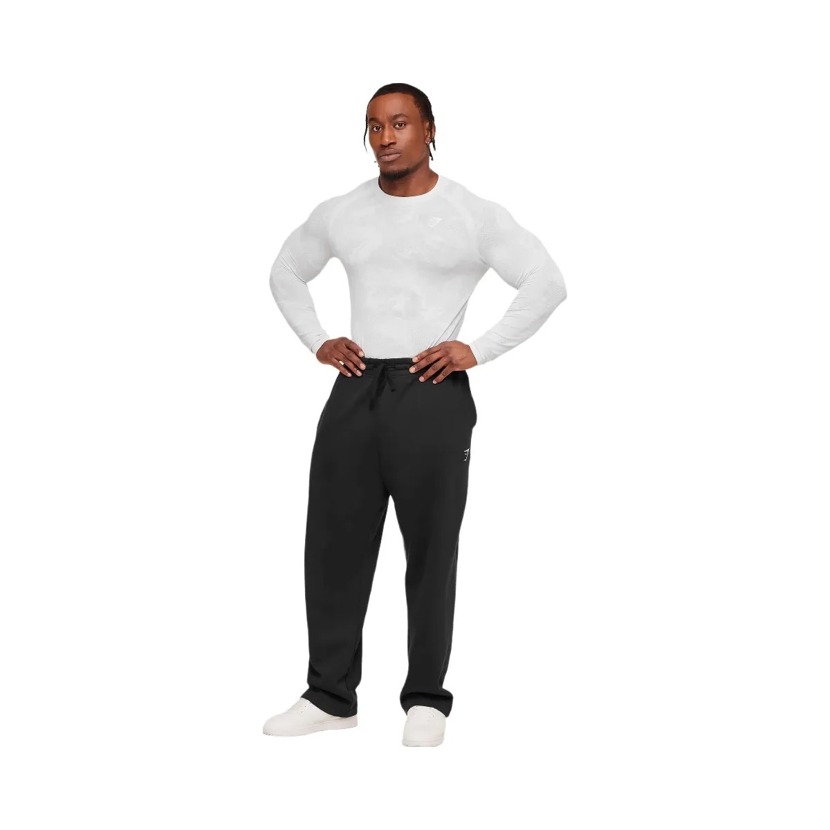 Gymshark Geo Seamless Long Sleeve T-Shirt "White Light Grey" - HypeFly India View 4