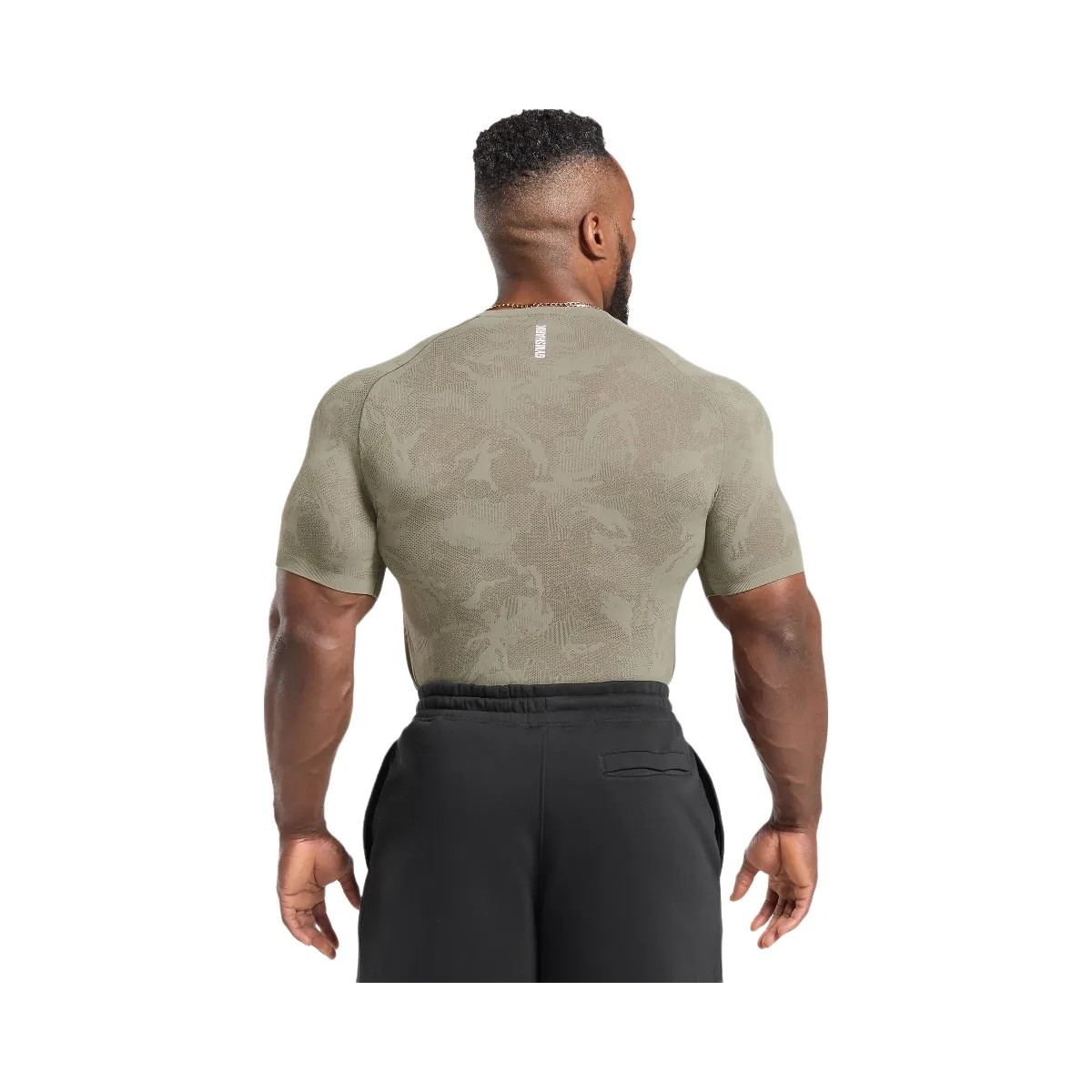 Gymshark Geo Seamless T-Shirt "Linen Brown Camo Brown" - HypeFly India View 2