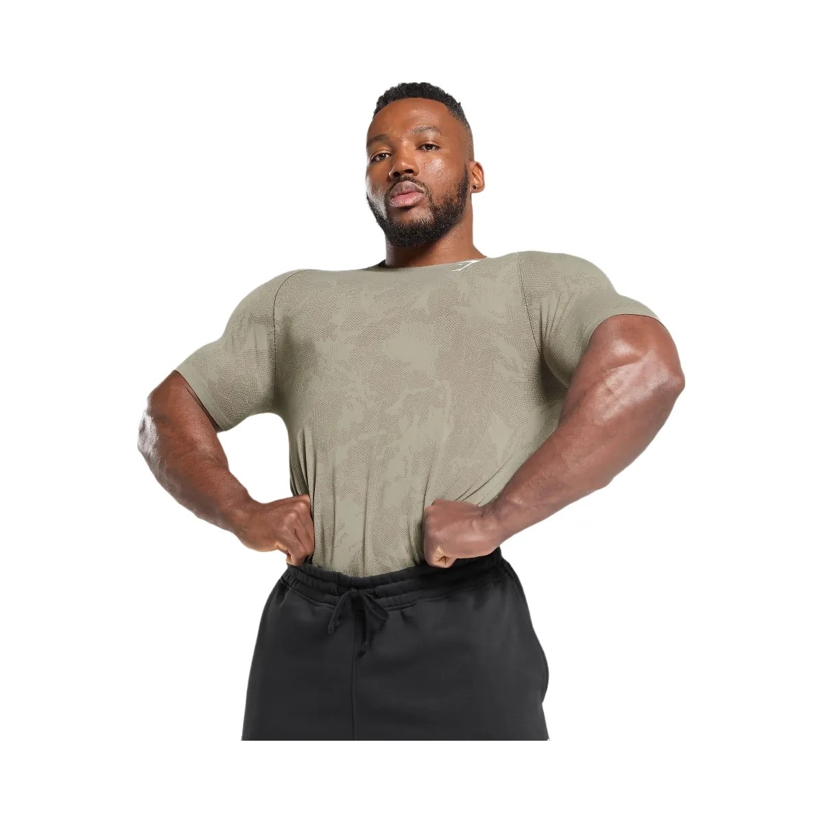 Gymshark Geo Seamless T-Shirt "Linen Brown Camo Brown" - HypeFly India View 5