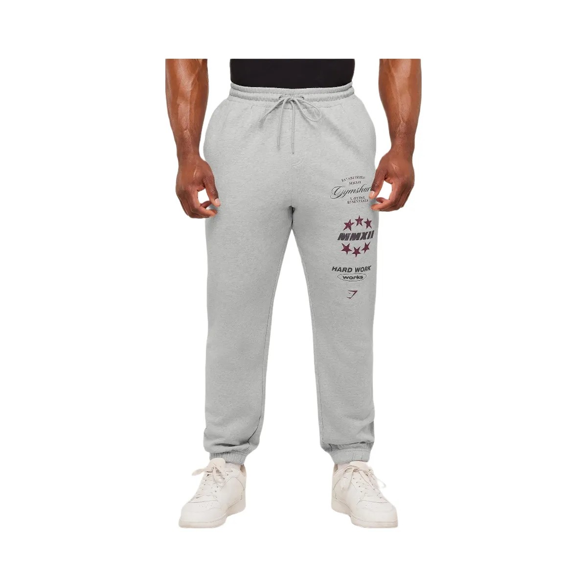 Gymshark Global Lifting Graphic Pants "Light Grey Core Marl" - HypeFly India View 1