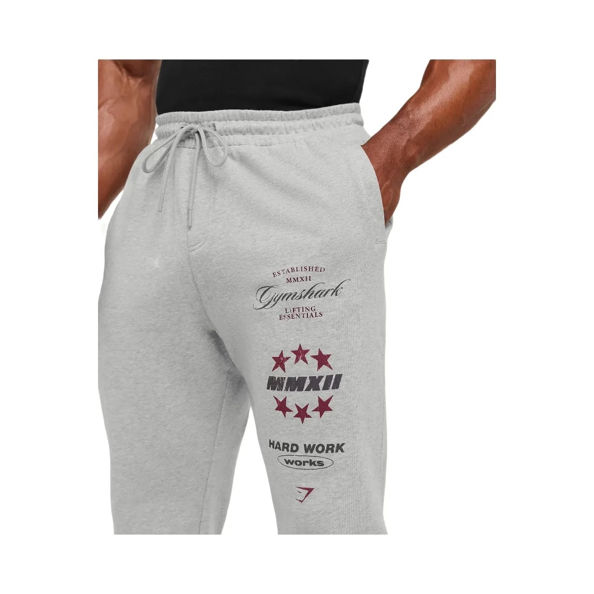 Gymshark Global Lifting Graphic Pants "Light Grey Core Marl" - HypeFly India View 4