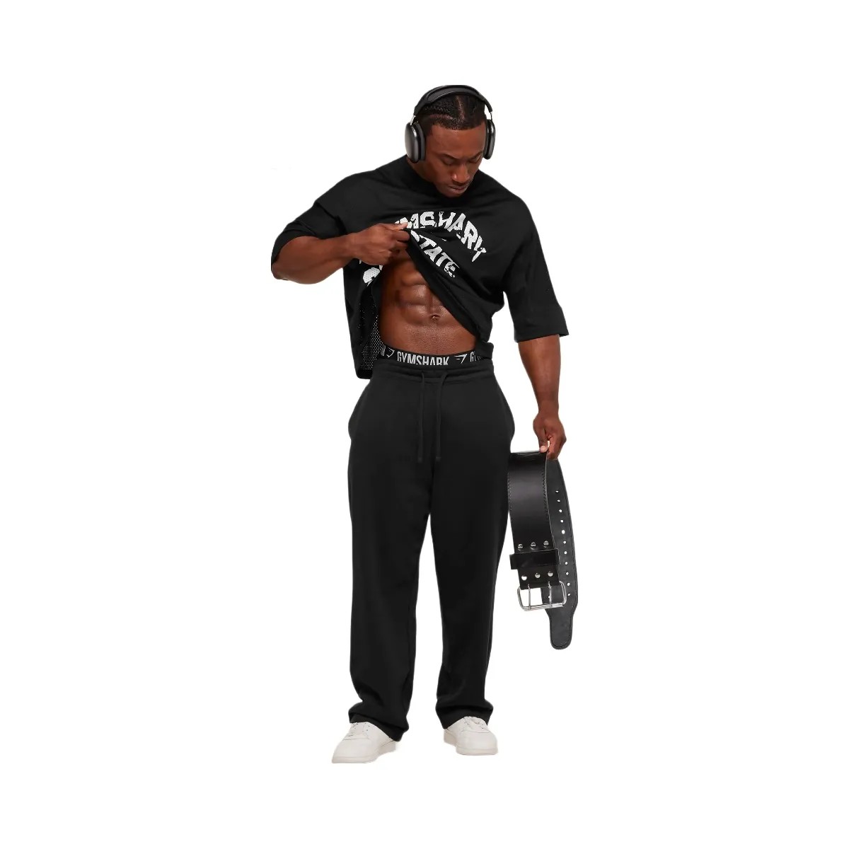 Gymshark Graphic Mesh Oversized T-Shirt "Black" - HypeFly India View 2