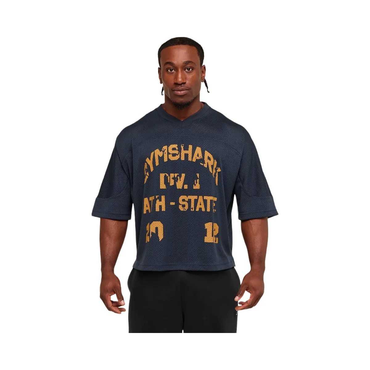 Gymshark Graphic Mesh Oversized T-Shirt "Heavy Blue" - HypeFly India View 1