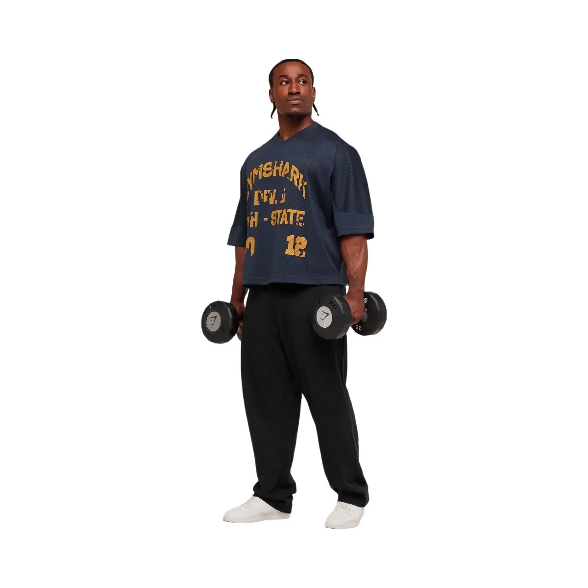 Gymshark Graphic Mesh Oversized T-Shirt "Heavy Blue" - HypeFly India View 2