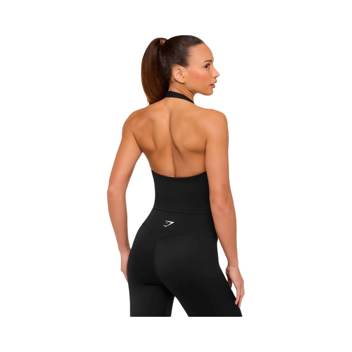 Gymshark Halter Neck Cami with Shelf "Black" - HypeFly India View 3