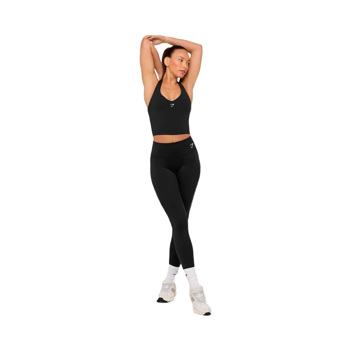 Gymshark Halter Neck Cami with Shelf "Black" - HypeFly India View 5