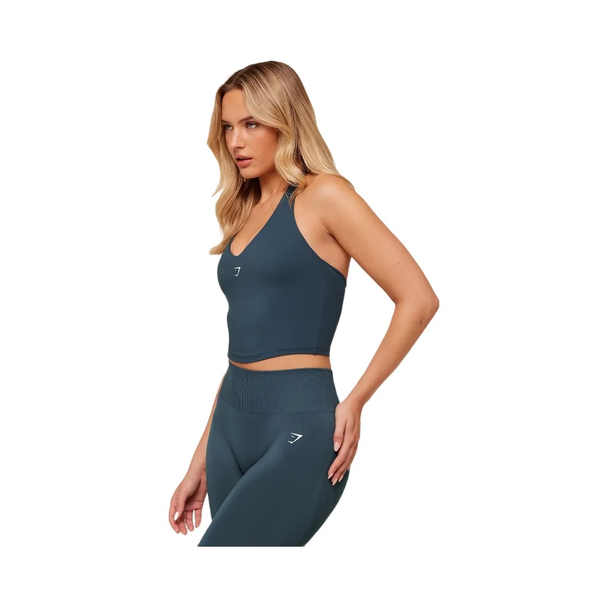 Gymshark Halter Neck Cami with Shelf "GS Stealth Blue" - HypeFly India View 3