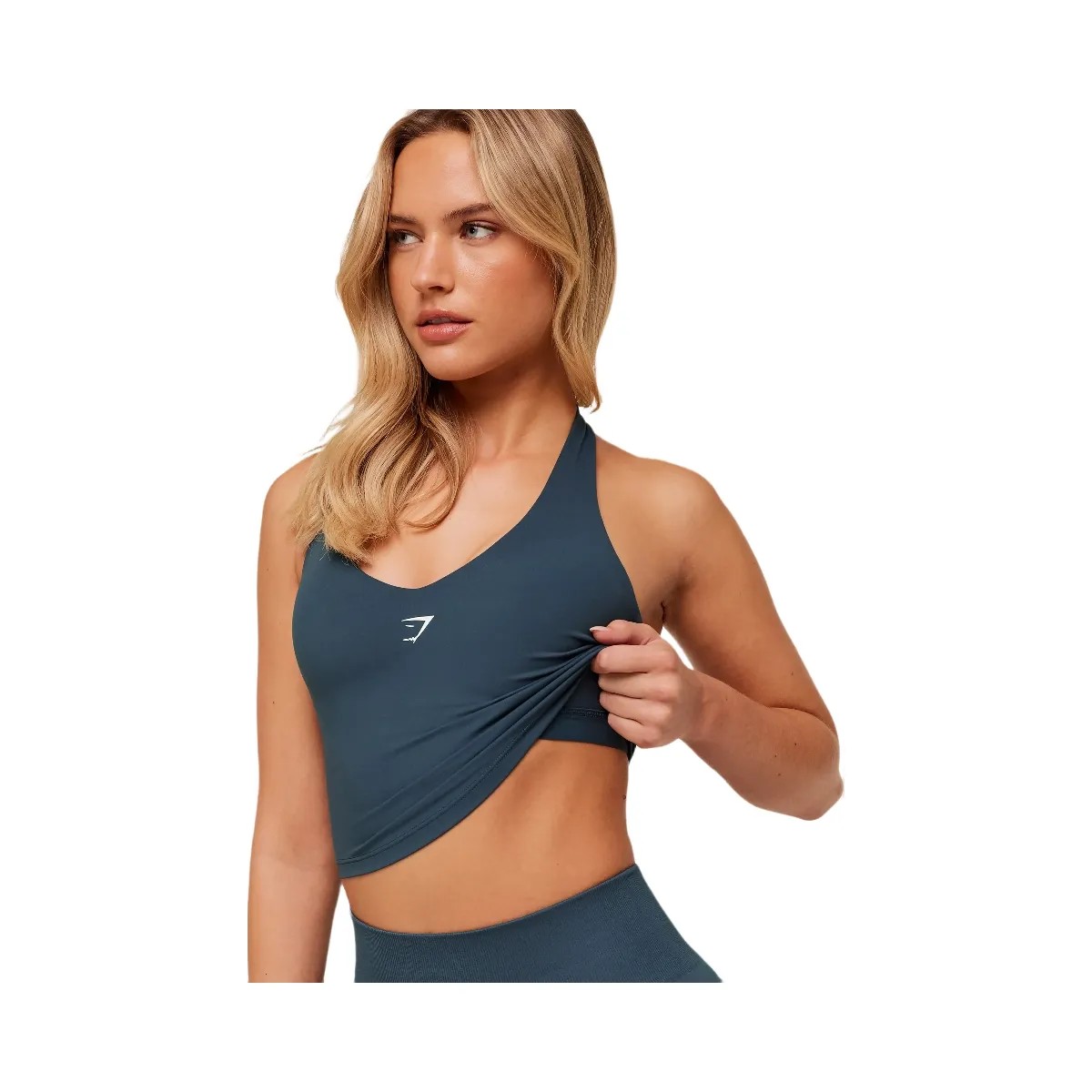 Gymshark Halter Neck Cami with Shelf "GS Stealth Blue" - HypeFly India View 5