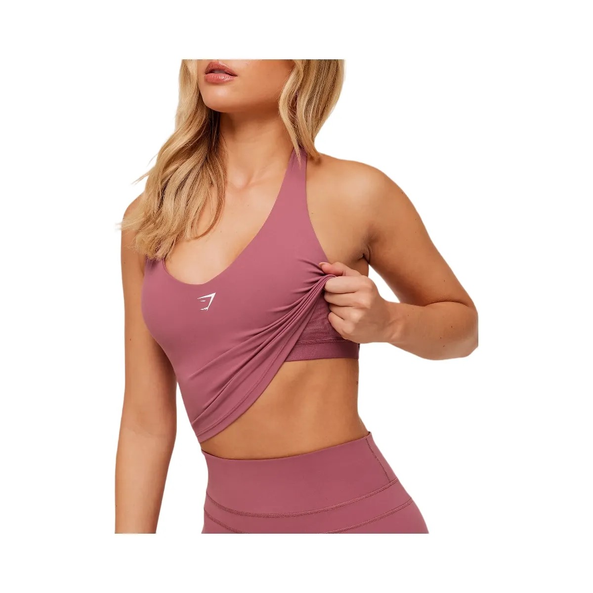 Gymshark Halter Neck Cami with Shelf "Reset Pink" - HypeFly India View 5