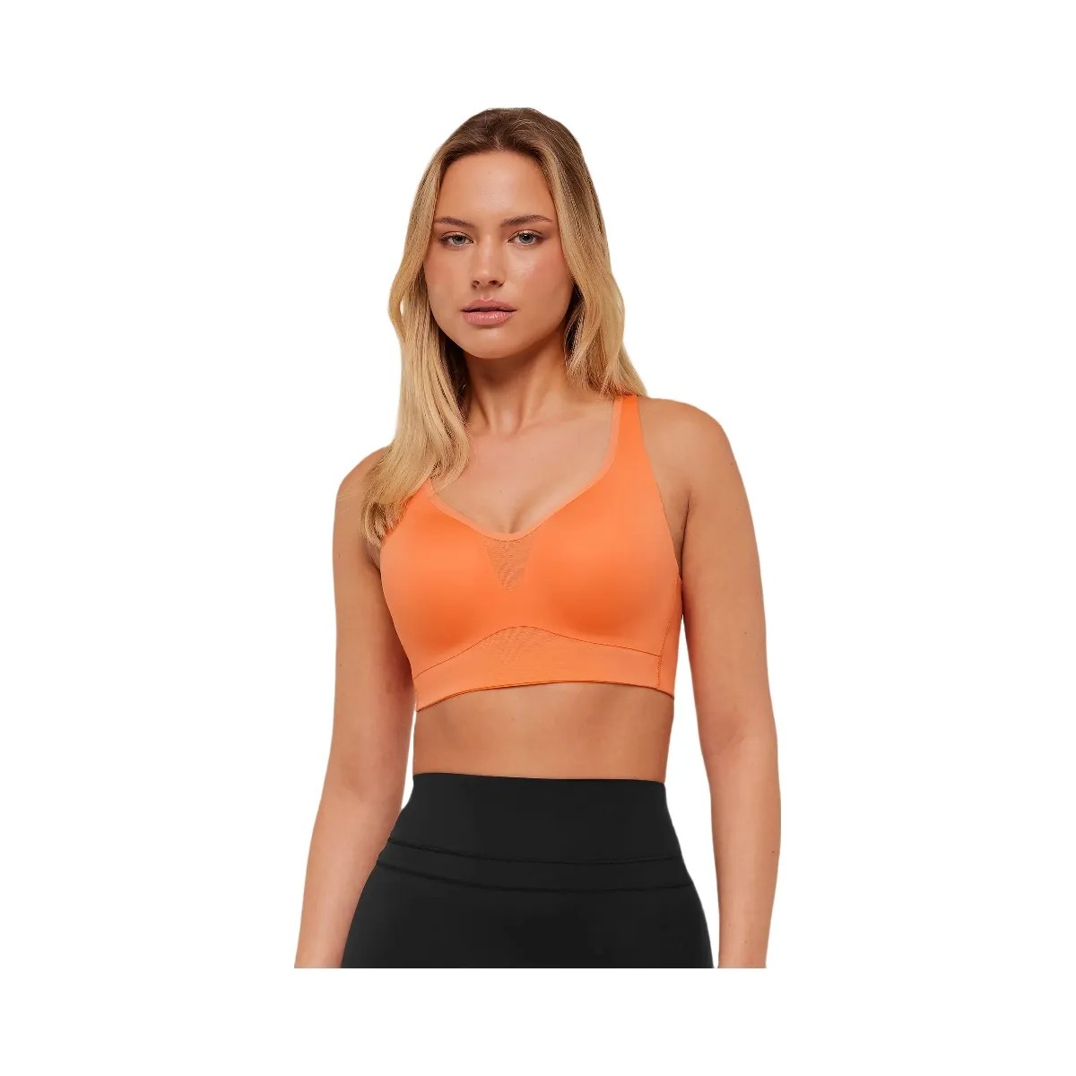 Gymshark High Support V-Neck Sports Bra "Dayglow Peach" - HypeFly India View 1