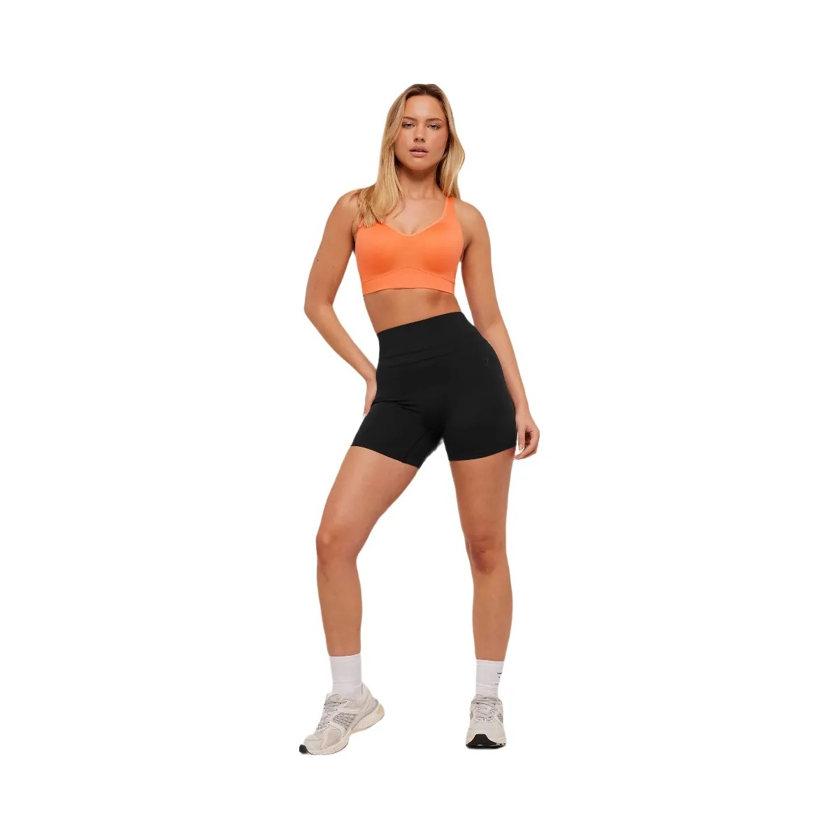 Gymshark High Support V-Neck Sports Bra "Dayglow Peach" - HypeFly India View 4