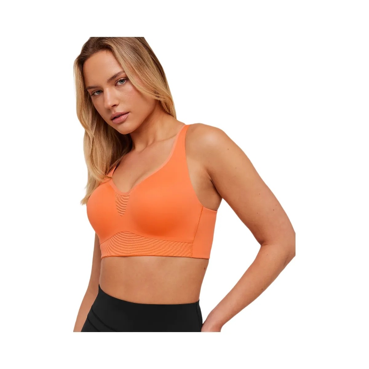 Gymshark High Support V-Neck Sports Bra "Dayglow Peach" - HypeFly India View 6