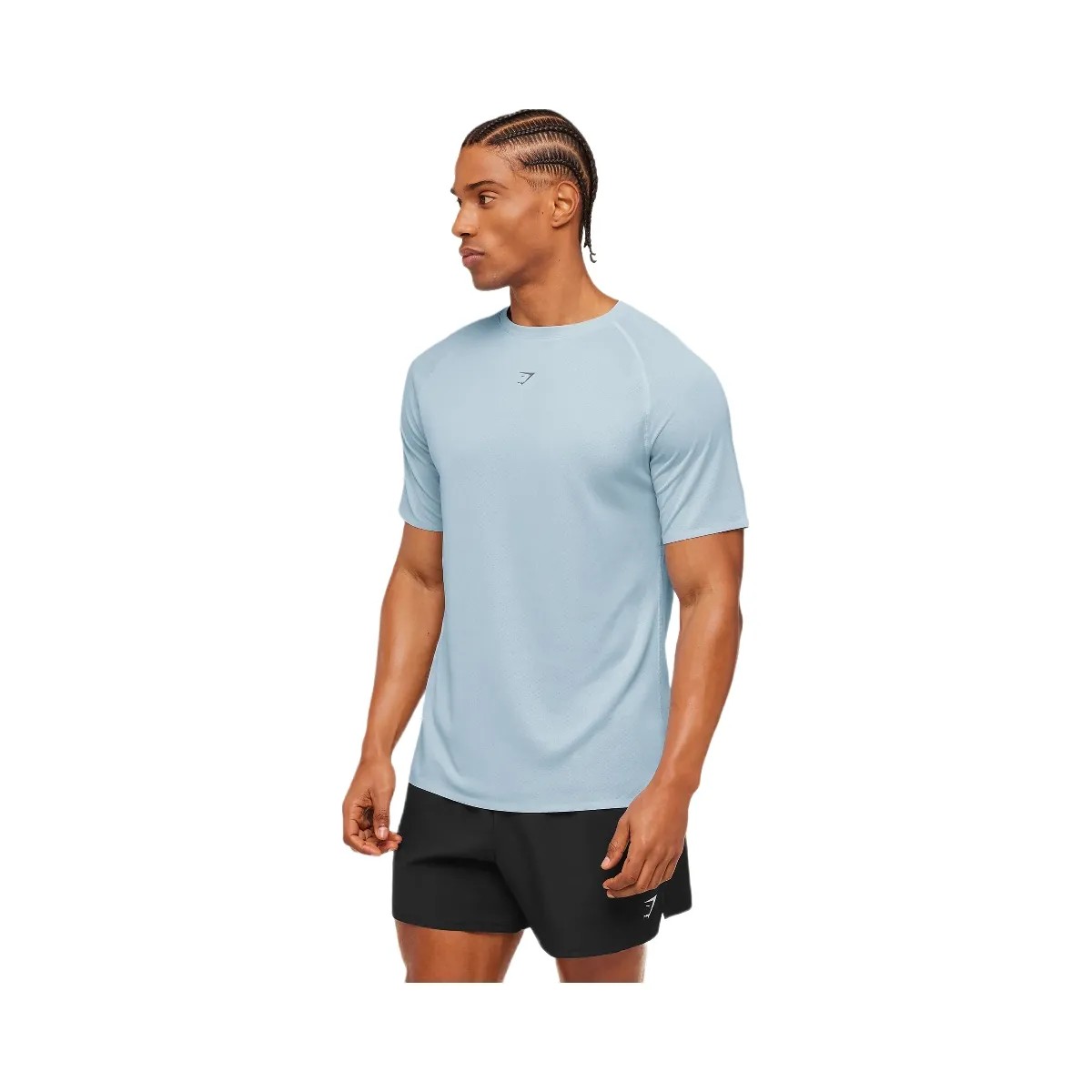 Gymshark Hybrid Engineered Jacquard T-Shirt "Chilled Blue" - HypeFly India View 4
