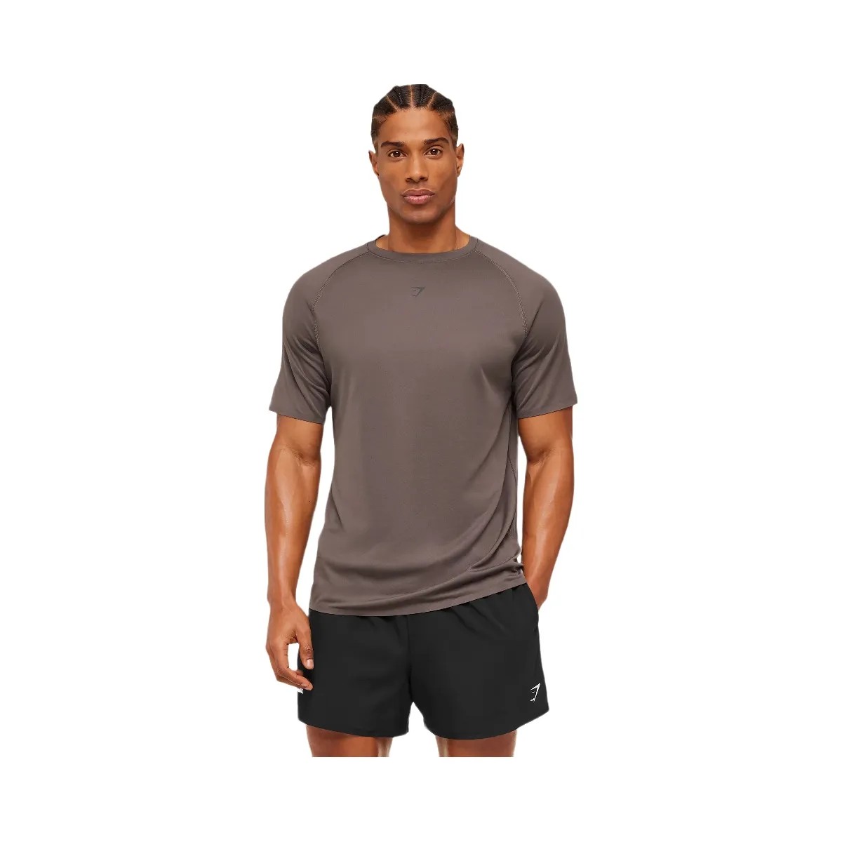 Gymshark Hybrid Engineered Jacquard T-Shirt "Cool Brown" - HypeFly India View 1