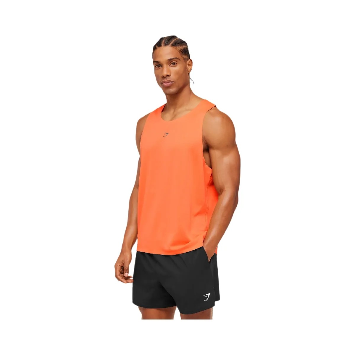 Gymshark Hybrid Engineered Jacquard Tank "Dayglow Peach" - HypeFly India View 3