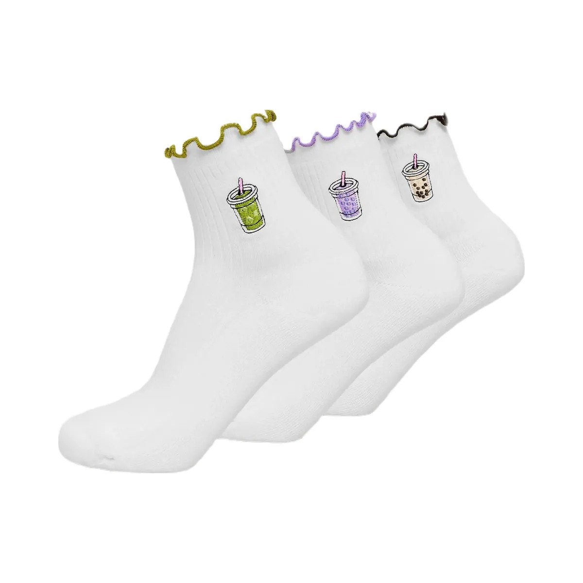 Gymshark Hydration Graphic Midi Frill Socks 3pk "White" - HypeFly India View 1