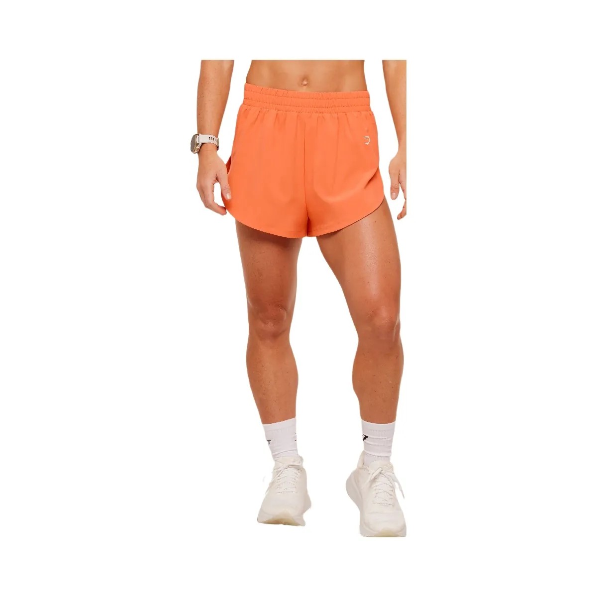 Gymshark Interval High Leg Shorts "Dayglow Peach" - HypeFly India View 1