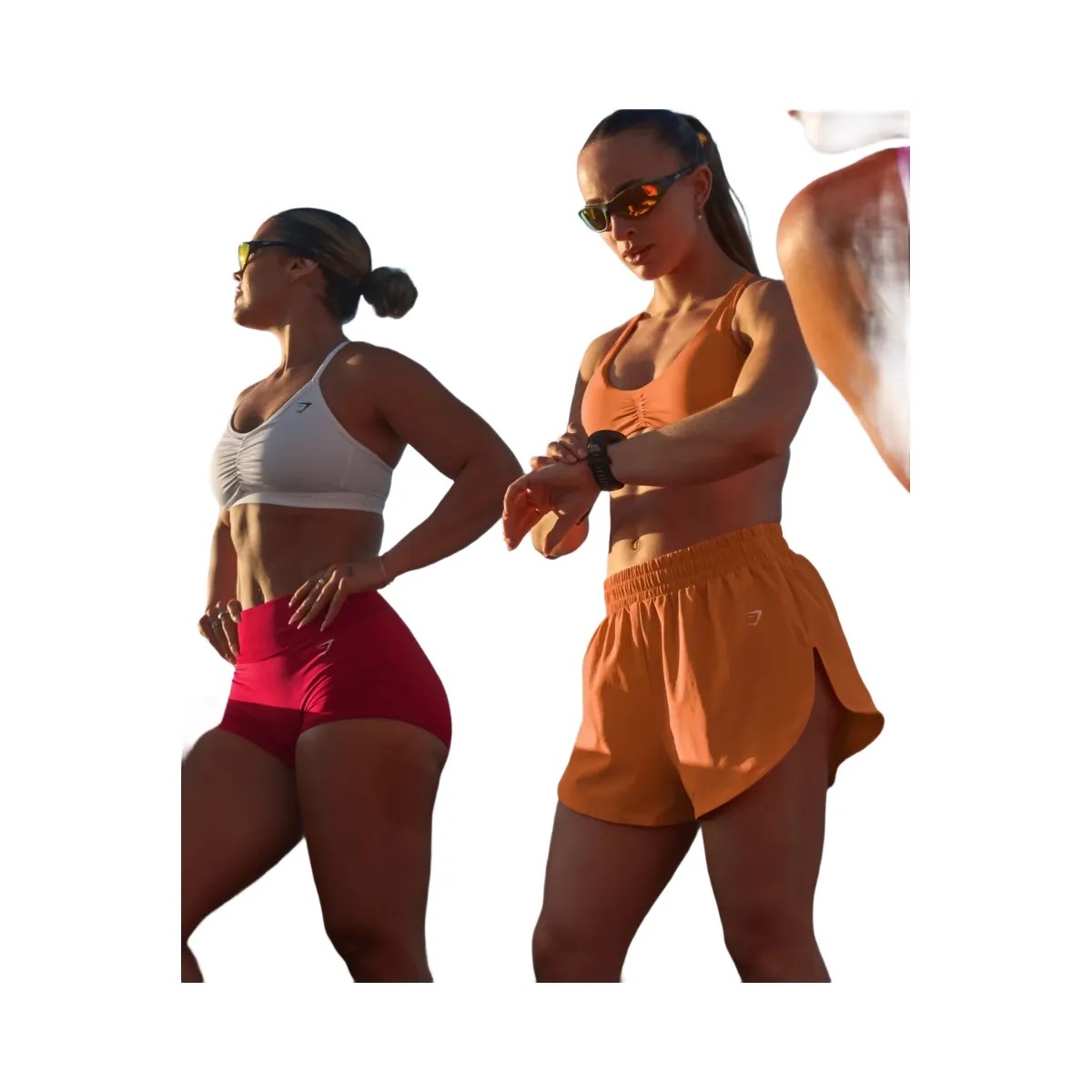 Gymshark Interval High Leg Shorts "Dayglow Peach" - HypeFly India View 2