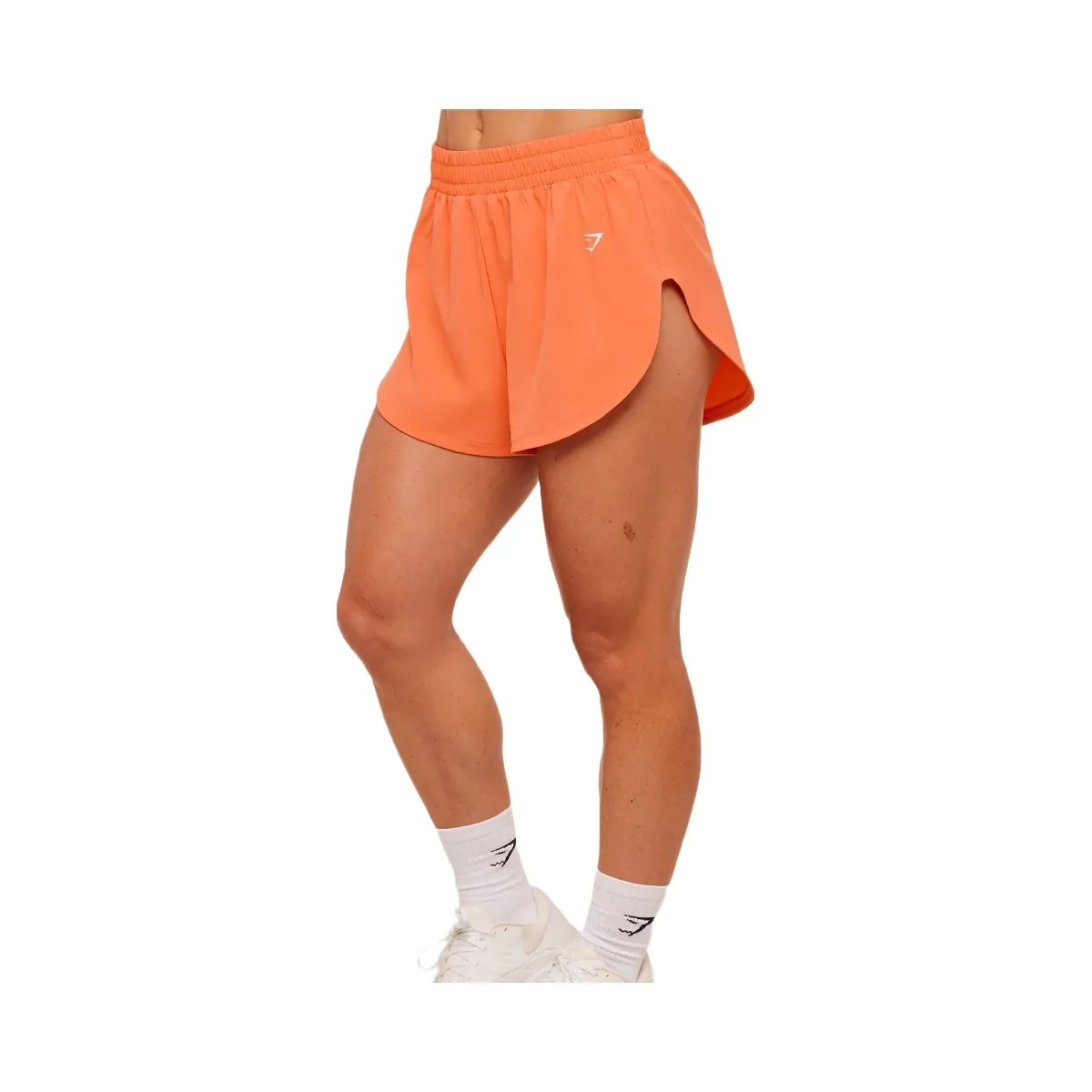 Gymshark Interval High Leg Shorts "Dayglow Peach" - HypeFly India View 3