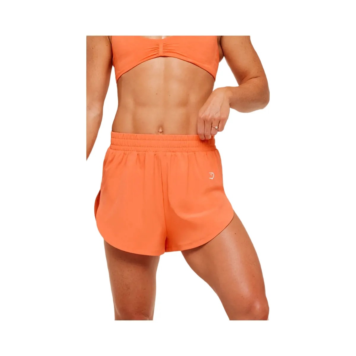 Gymshark Interval High Leg Shorts "Dayglow Peach" - HypeFly India View 5