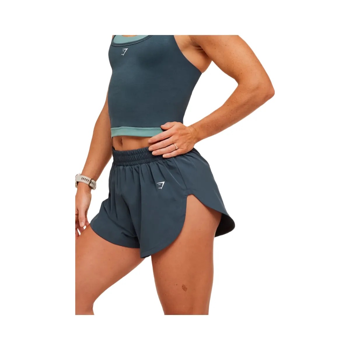 Gymshark Interval High Leg Shorts "Stealth Blue" - HypeFly India View 4