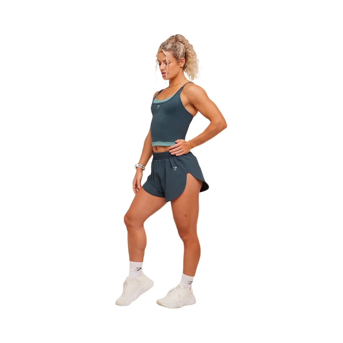 Gymshark Interval High Leg Shorts "Stealth Blue" - HypeFly India View 5