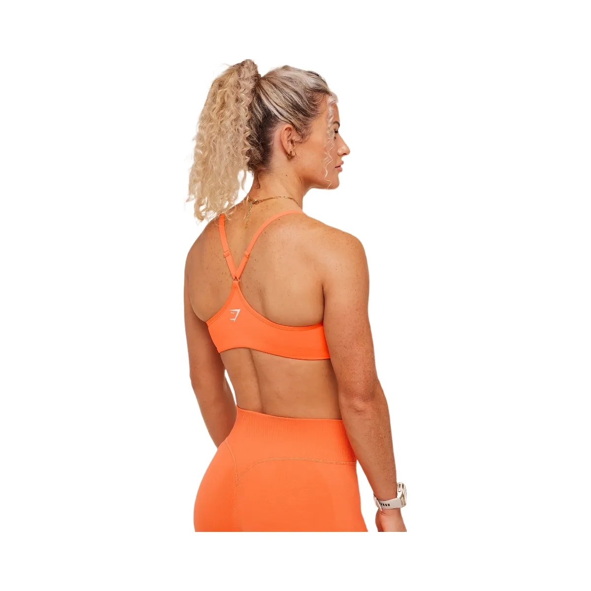 Gymshark Interval Seamless Light Support Sports Bra "Dayglow Peach" - HypeFly India View 4
