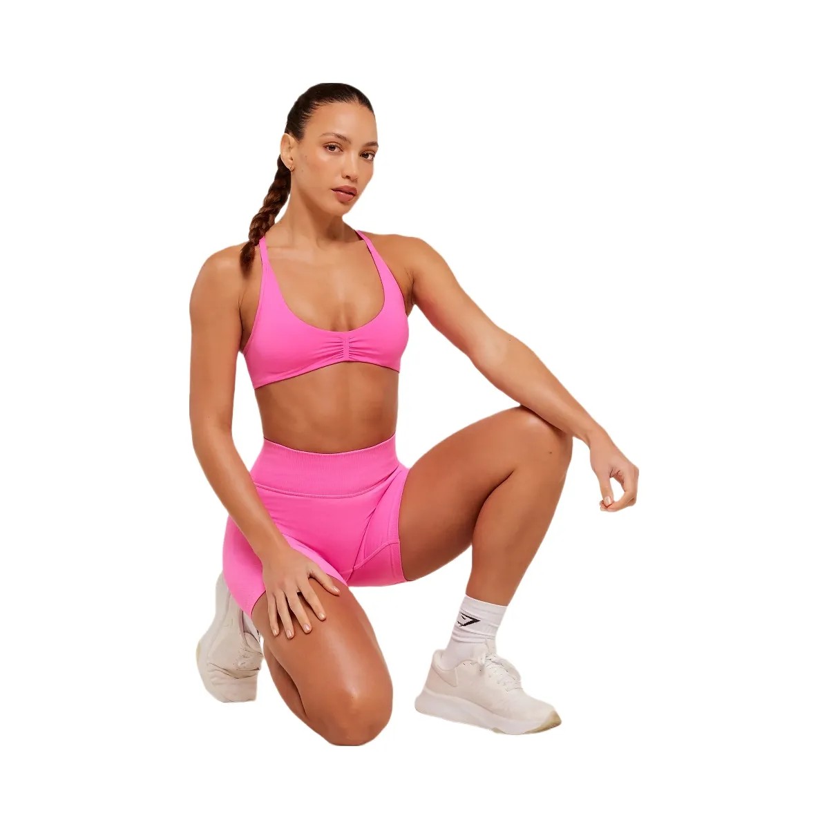 Gymshark Interval Seamless Light Support Sports Bra "Electric Pink" - HypeFly India View 6