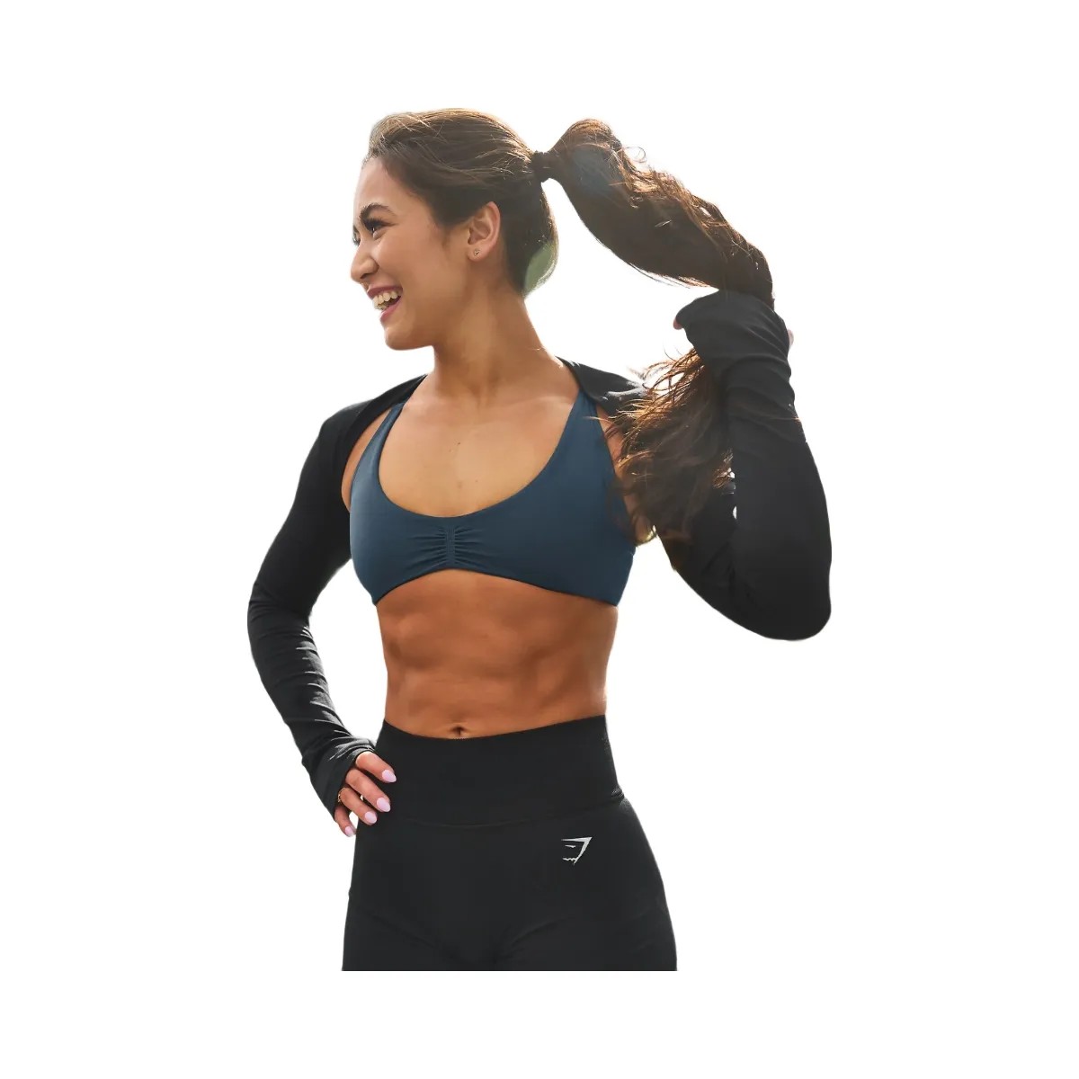 Gymshark Interval Seamless Light Support Sports Bra "Stealth Blue" - HypeFly India View 2