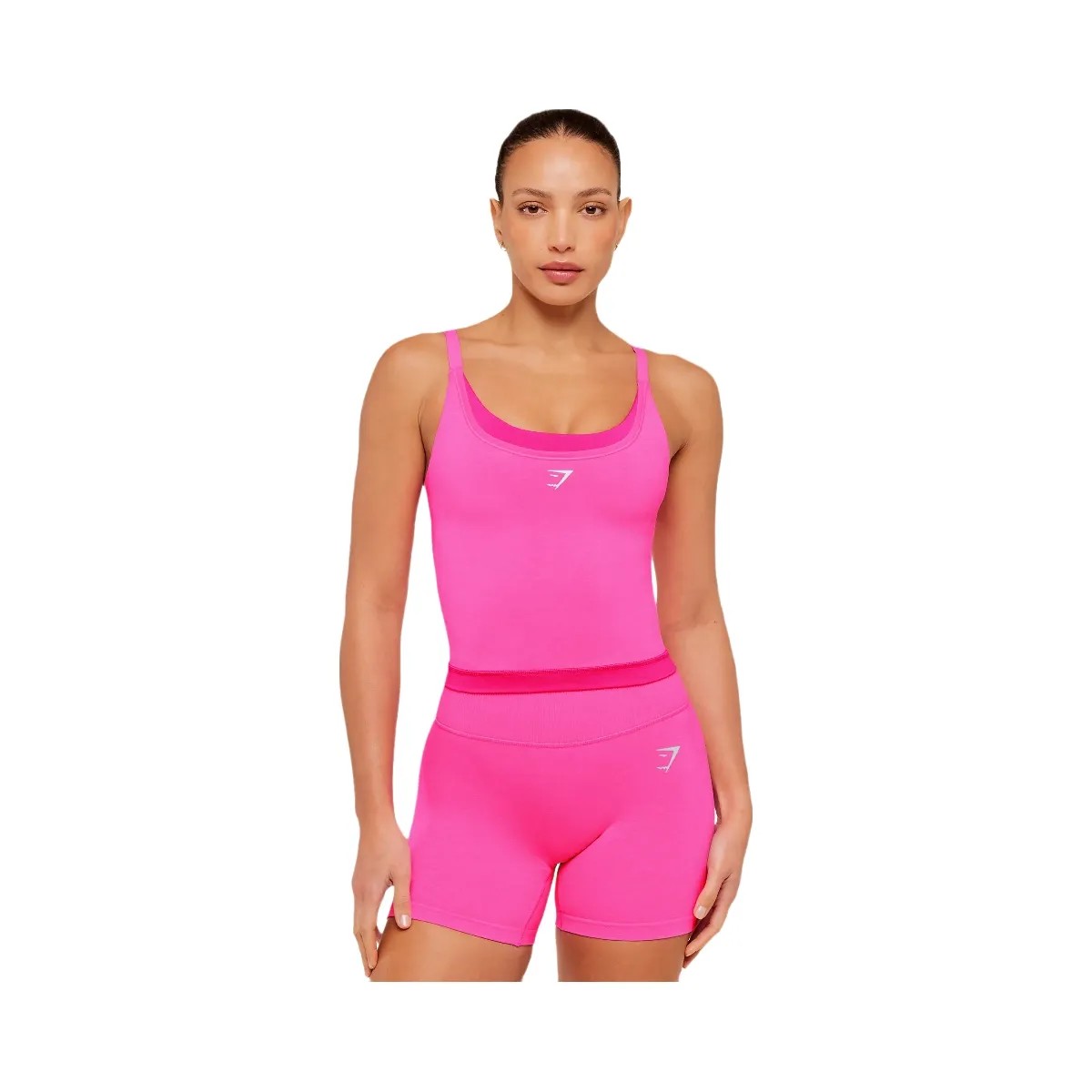 Gymshark Interval Seamless Midi Tank "Electric Pink Super-Set Pink" - HypeFly India View 1