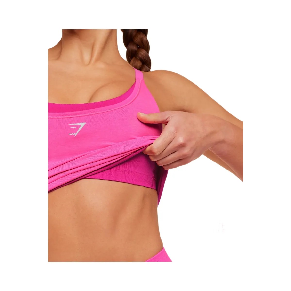 Gymshark Interval Seamless Midi Tank "Electric Pink Super-Set Pink" - HypeFly India View 2