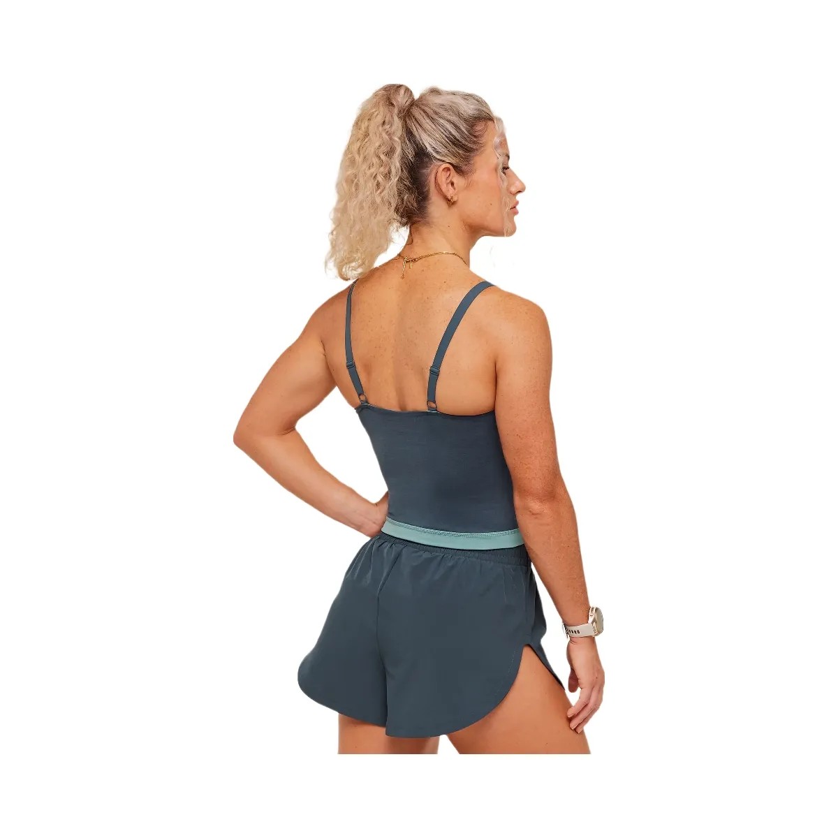 Gymshark Interval Seamless Midi Tank "Stealth Blue Storm Blue" - HypeFly India View 4