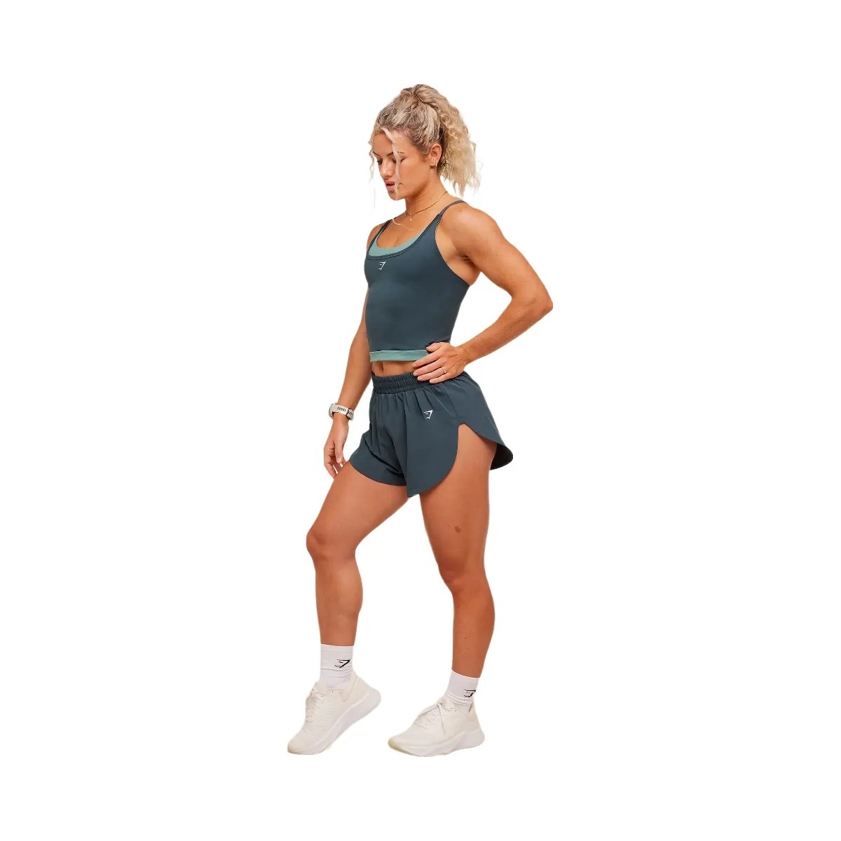 Gymshark Interval Seamless Midi Tank "Stealth Blue Storm Blue" - HypeFly India View 6