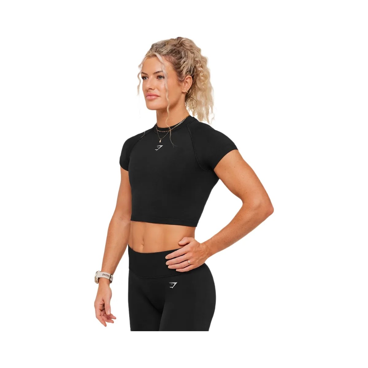 Gymshark Interval Seamless Short Sleeve Crop Top "Black" - HypeFly India View 4