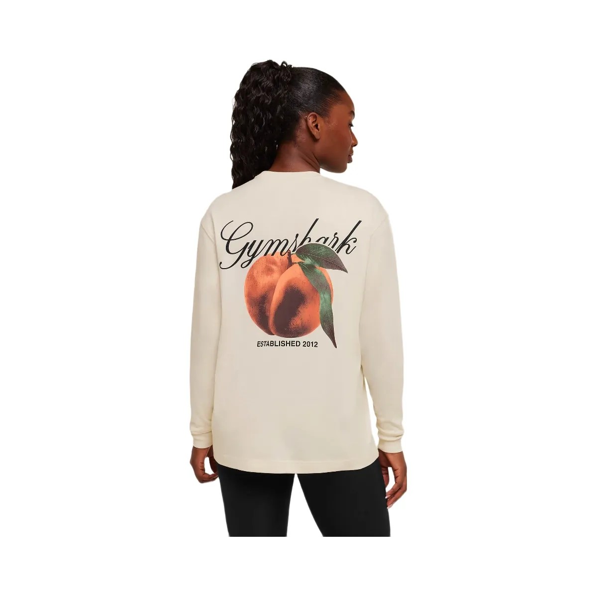 Gymshark Juicy Peach Long Sleeve T-Shirt "Oat White" - HypeFly India View 1