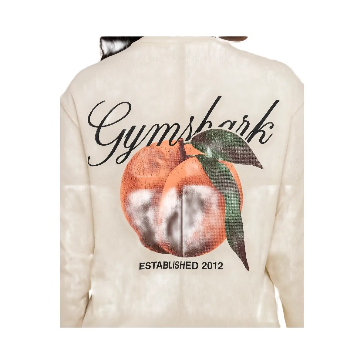 Gymshark Juicy Peach Long Sleeve T-Shirt "Oat White" - HypeFly India View 5