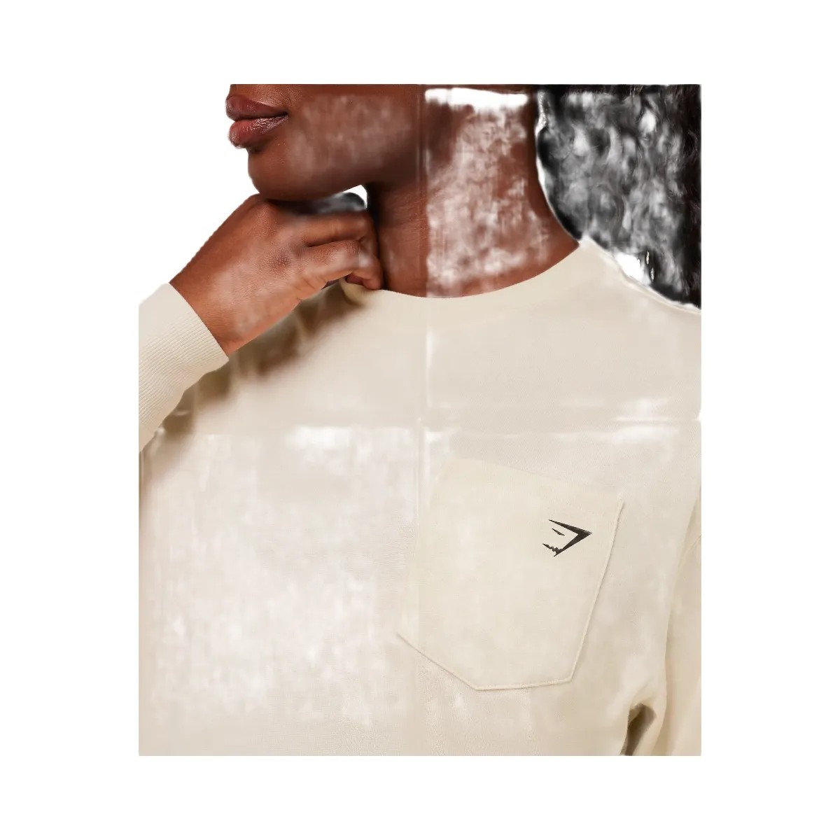 Gymshark Juicy Peach Long Sleeve T-Shirt "Oat White" - HypeFly India View 6