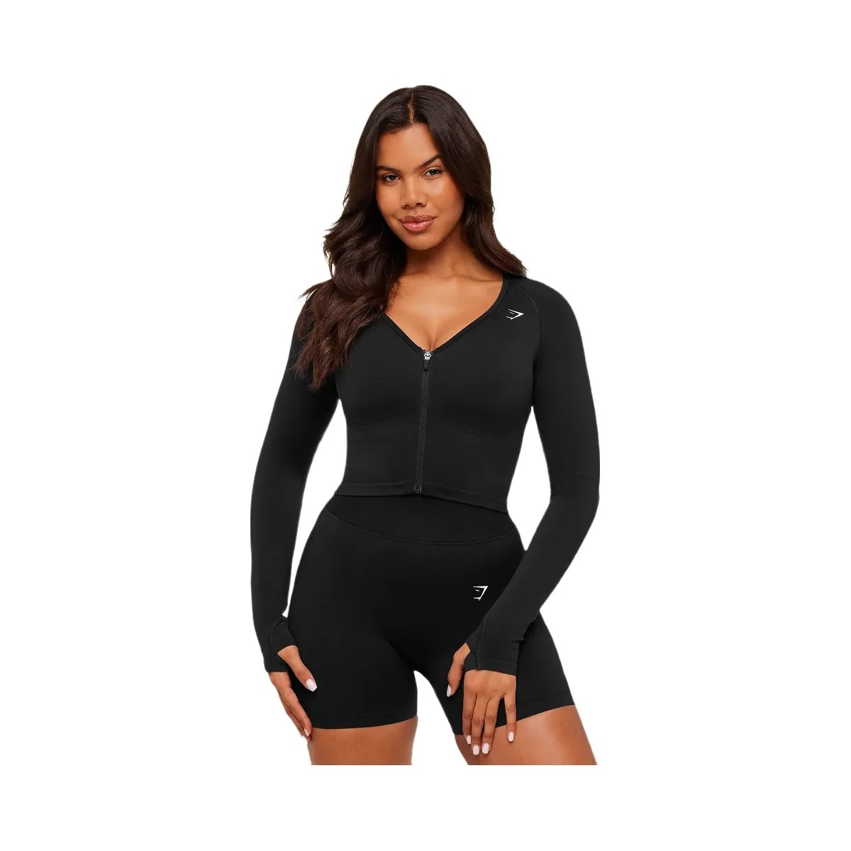Gymshark Lift Seamless Jacket "Black Black Marl" - HypeFly India View 1