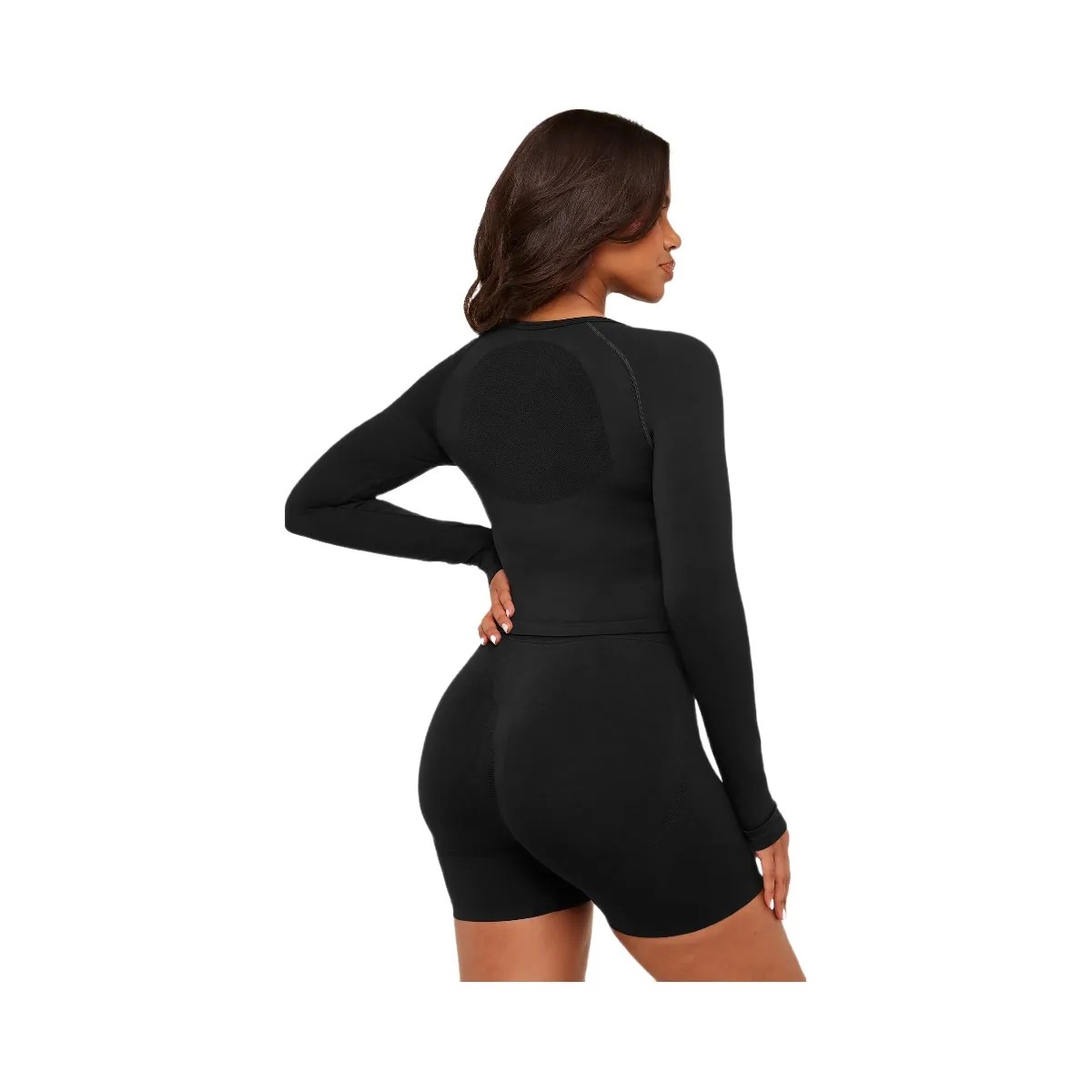 Gymshark Lift Seamless Jacket "Black Black Marl" - HypeFly India View 4