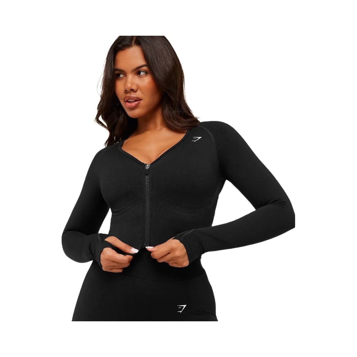 Gymshark Lift Seamless Jacket "Black Black Marl" - HypeFly India View 5
