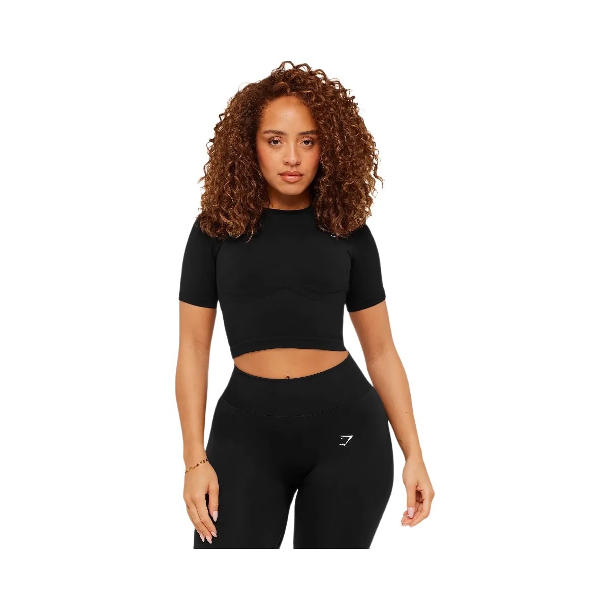 Gymshark Lift Seamless Short Sleeve Top "Black Marl" - HypeFly India View 1