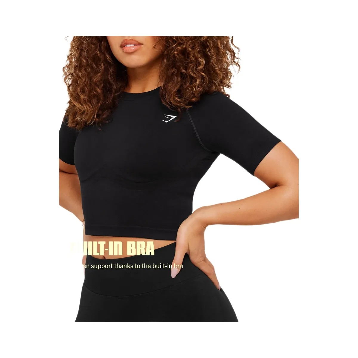 Gymshark Lift Seamless Short Sleeve Top "Black Marl" - HypeFly India View 2