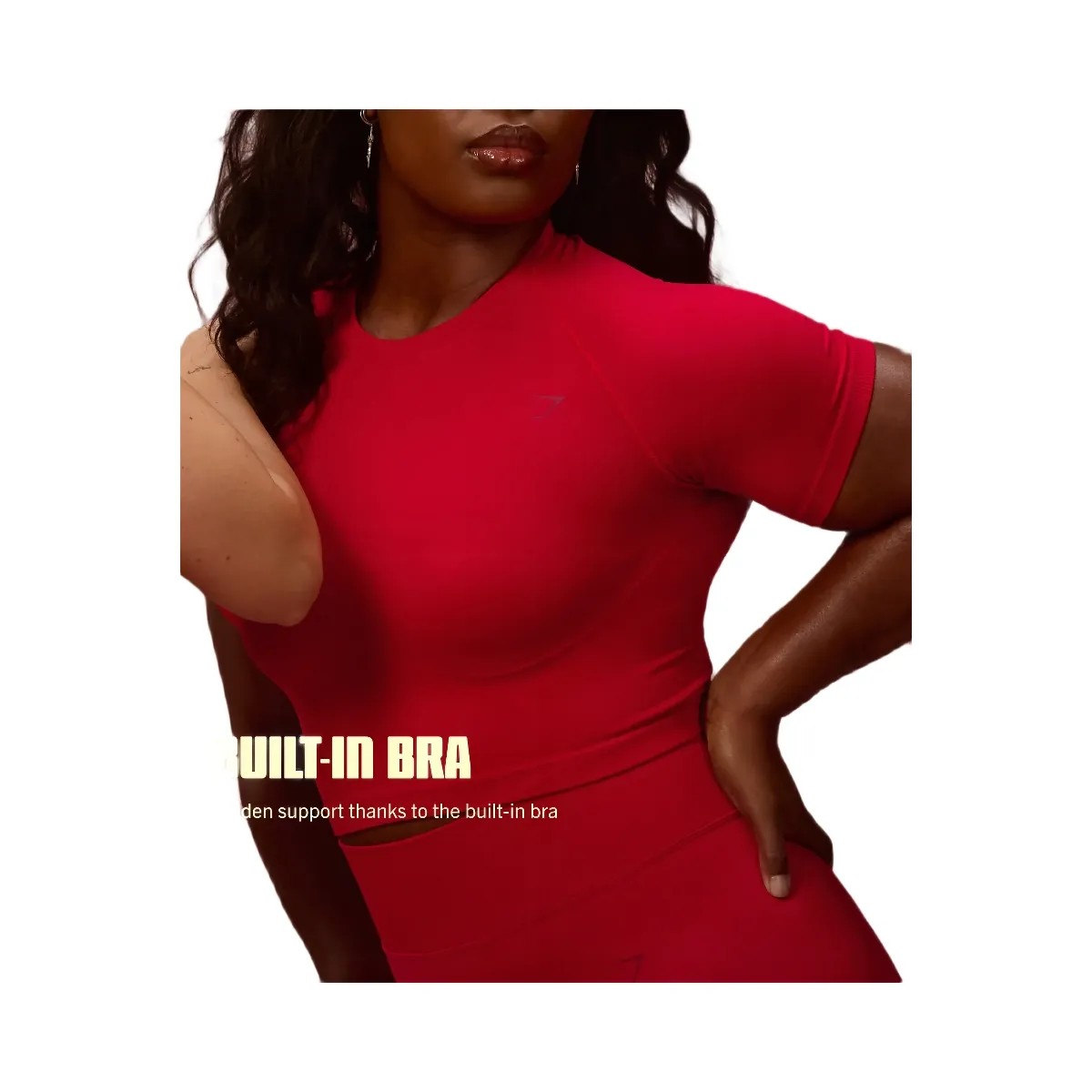 Gymshark Lift Seamless Short Sleeve Top "Carmine Red" - HypeFly India View 2