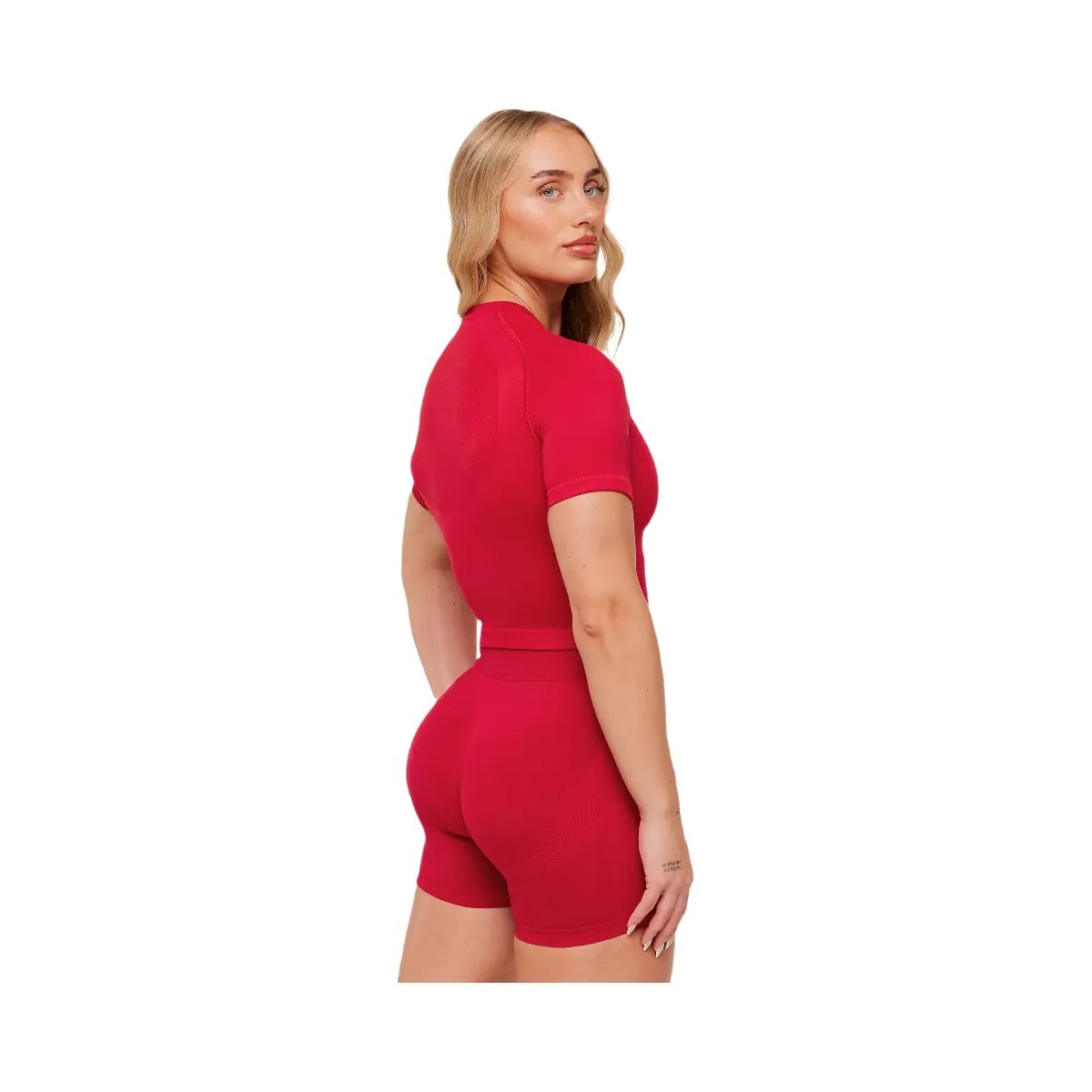 Gymshark Lift Seamless Short Sleeve Top "Carmine Red" - HypeFly India View 3