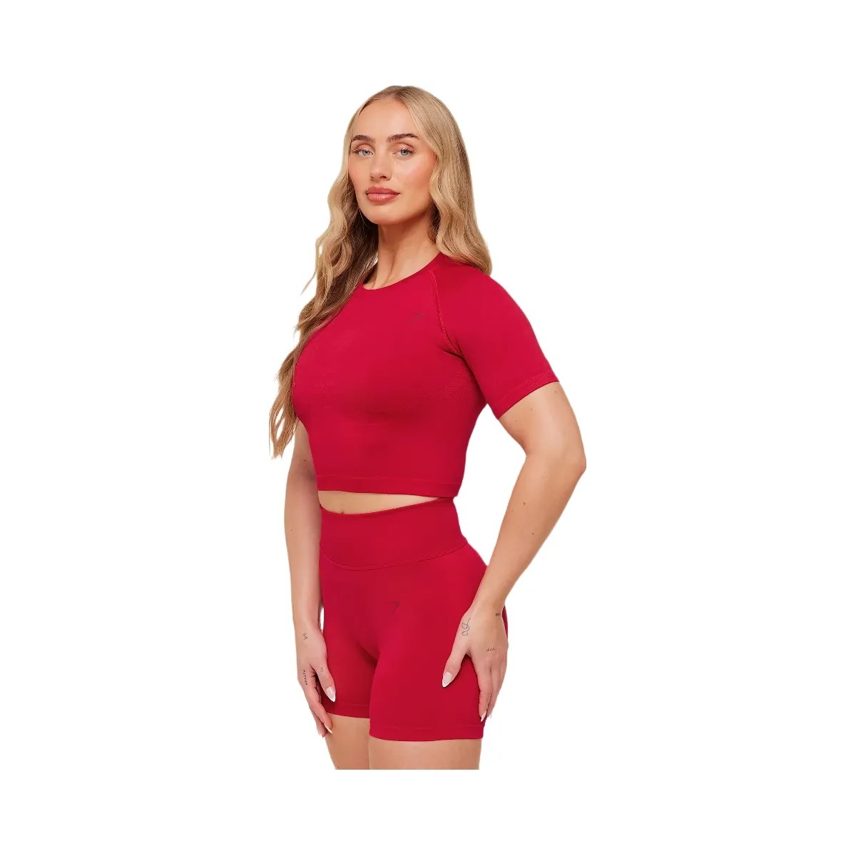 Gymshark Lift Seamless Short Sleeve Top "Carmine Red" - HypeFly India View 4