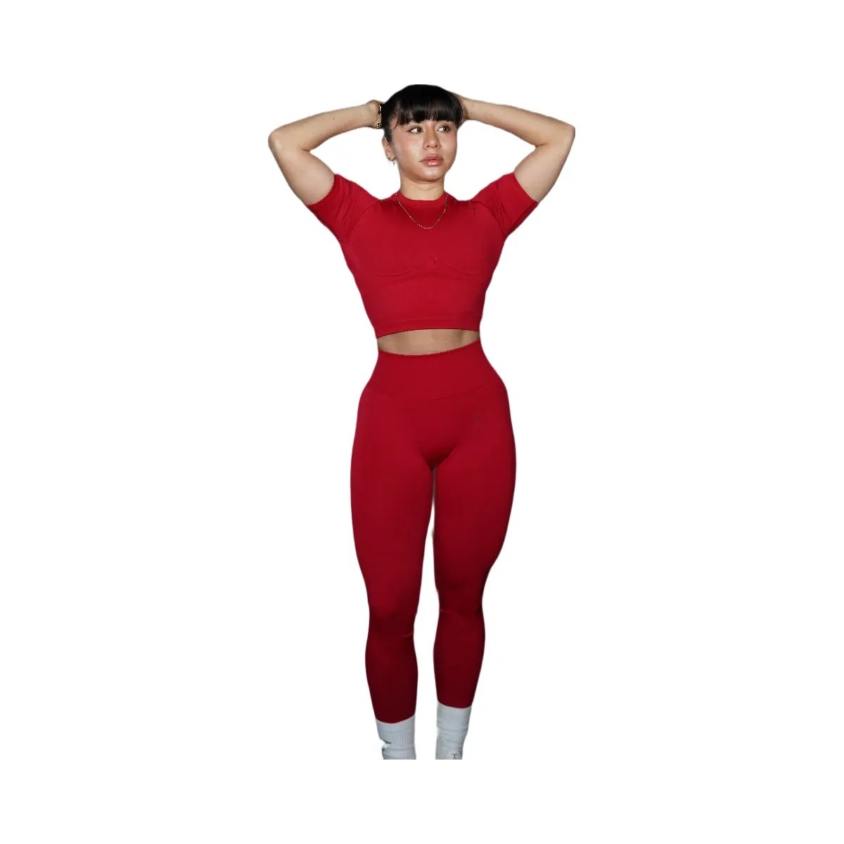 Gymshark Lift Seamless Short Sleeve Top "Carmine Red" - HypeFly India View 6