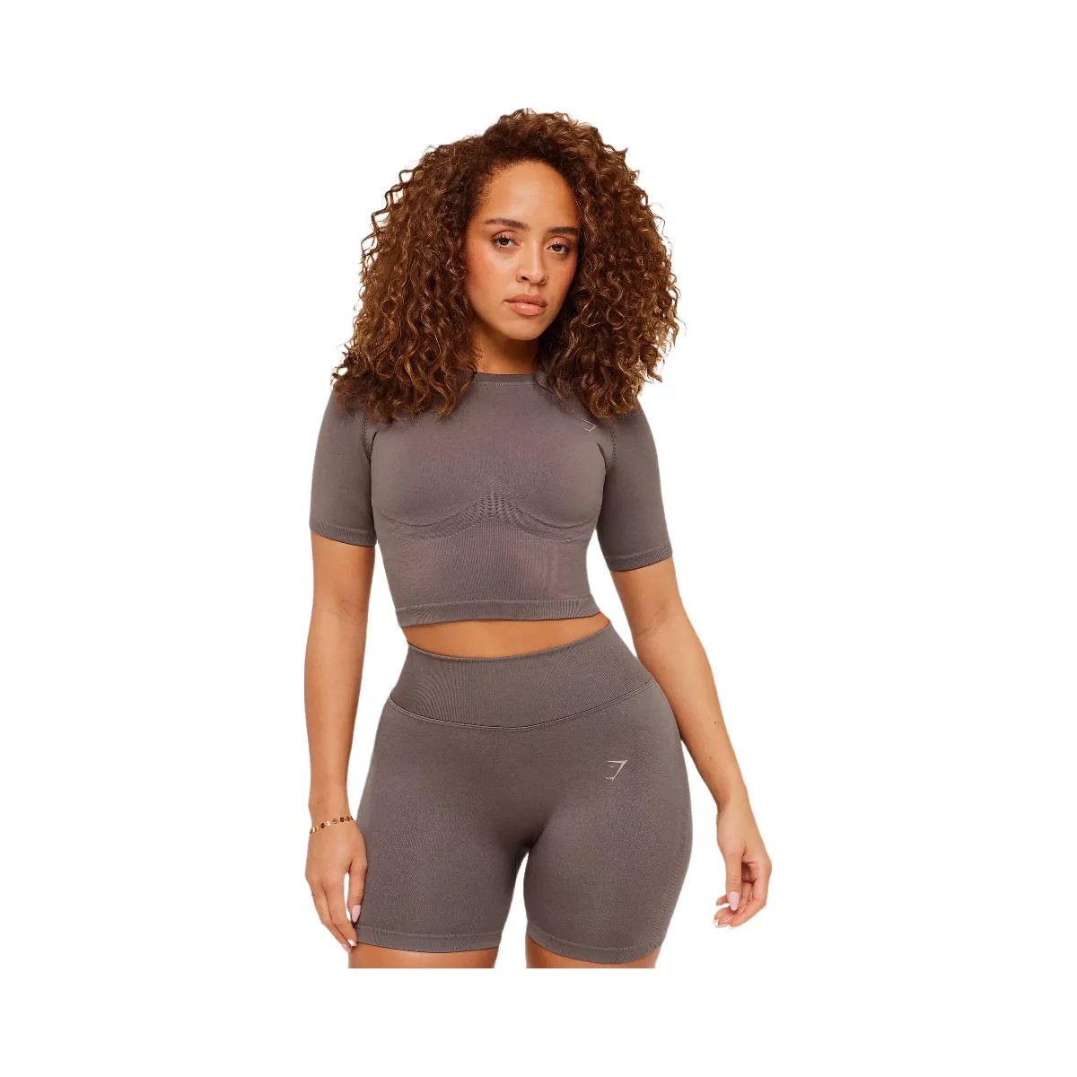Gymshark Lift Seamless Short Sleeve Top "Cool Brown" - HypeFly India View 1