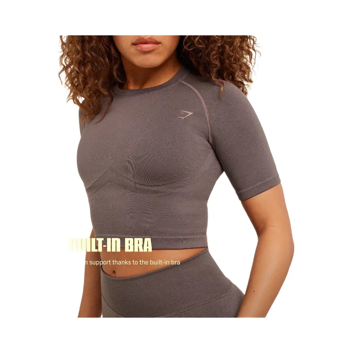 Gymshark Lift Seamless Short Sleeve Top "Cool Brown" - HypeFly India View 2